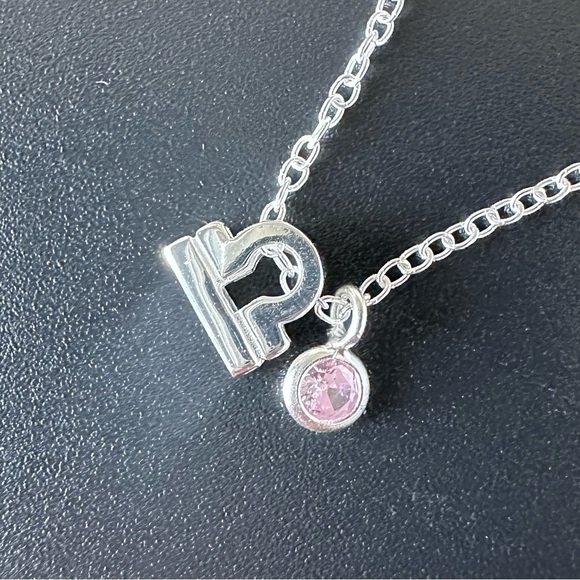 Sterling Silver Pink Quartz Libra Necklace - Picture 6 of 13